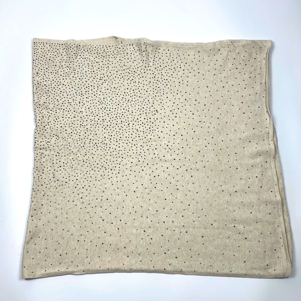 Soft Surroundings | Cream Beaded Bedazzled Spike Detail Poncho Shrug Shawl Wrap